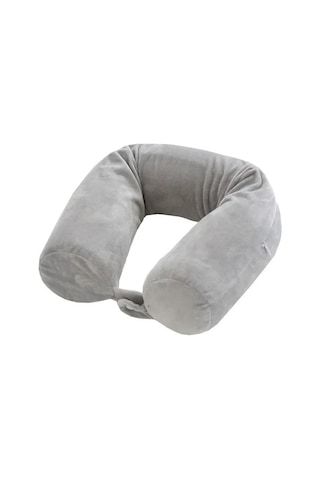 Geeksen Esnek Hafıza Köpük Boyun Yastığı - Yatıştırıcı Servikal Destekli Seyahat Ve Öğle Dinlenme U-şekilli Silindir Yastığı Gri Gri