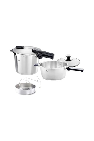 Fissler Vitaquick Premium Düdüklü Tencere Haşlama Aparatlı Mat Siyah