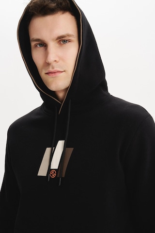 AR-MA Arma Erkek Kapüşonlu Sweatshirt Kanguru Cepli, 3 İplik Şardonlu, Regular Fit, %70 Pamuk %30 Polyester K30254628502 Siyah
