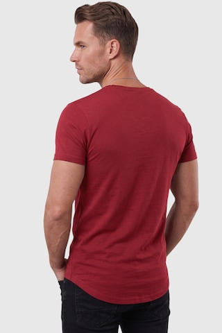 Rizzup Bordo Erkek Slim Fit Derin V Yaka Basic Tişört %90 Pamuk Likralı Asimetrik Kesim 2602265