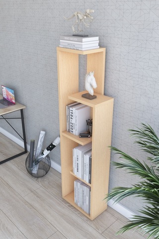 Zile 4 Raflı Kitaplık, Kayın 44x157x25 Cm Nocolor-0b4ce28c