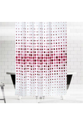 Zethome Evdy Banyo Duş Perdesi 4961 Tek Kanat Pembe 1X180X200 Pembe