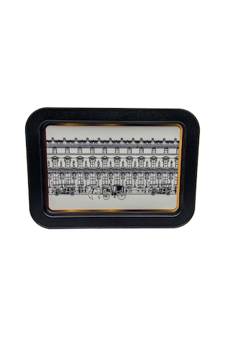 Urban Desenli Grande Metal Tepsi, 31 X 43 Cm