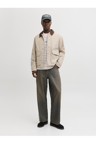 Jack & Jones Erkek Çizgili Nakis Islemeli Tisört - Norrebro - 12291021 Cabernet