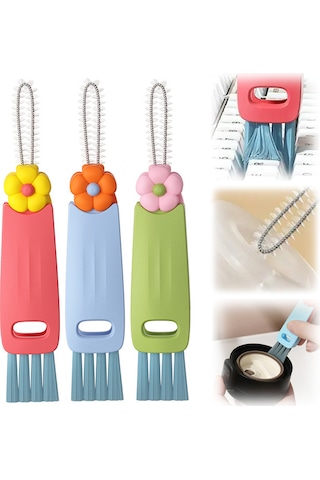 Skycity 3'lü Fantezi Temizlik Fırçası Seti - Bardak Ağızı, Boşluk Ve Köşe Temizliği İçin Çok Amaçlı Pp Malzeme