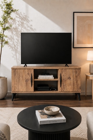 Vermo Tv Sehpası Tv Ünitesi Televizyon Sehpası Çam 110 Cm Kahverengi