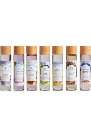 Türkiye Kokuları 80 Cam Şişe Ahşap Kutulu 7'li Kolonya Seti