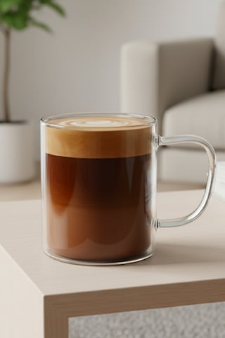 Borosilikat Isıya Dayanıklı Cam Bitki Çayı Kupası 420 Ml Beyaz