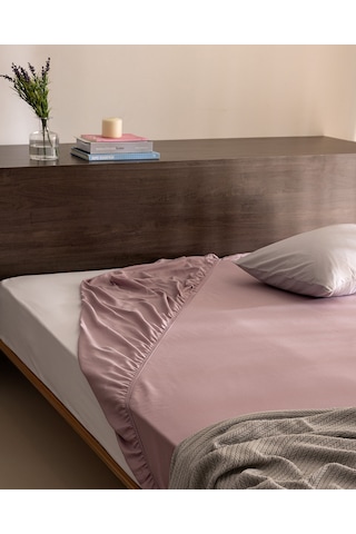 Ciel Tek Kişilik Plus %100 Pamuk Lastikli Saten Çarşaf - Açık Mürdüm 8684427179567 Çok Renkli