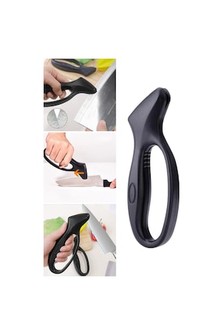 Büro Ev Ofis Mutfağı İçin Saplı Manuel Bileyici Çelik Balta Makas Bıçak Bileme Aleti