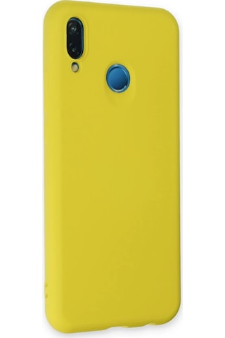 Newface Huawei P20 Lite Kılıf Nano İçi Kadife Silikon Glblseme - 35 - Sarı