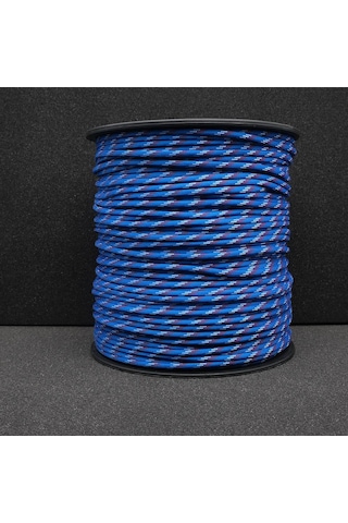 Mg Ropes Paracord İp 4 Mm Mavi Beyaz Desenli No:64 10 Metre Çok Renkli