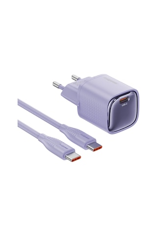 Renkli Şarj Aleti 30w Gan Type-c Kablolu Hızlı Şarj Adaptörü İphone 15 16 17 Pro Max Samsung Uyumlu Şarj Cihazı
