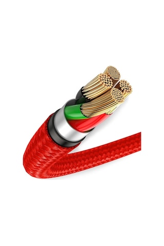 Baseus Halo 2.4A Lightning 1 Metre Şarj Kablosu Kırmızı