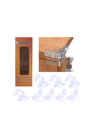 Çocuk Bebek Güvenlik Silikon Köşe Koruyucu 3M Bantlı 12 Adet Çok Renkli