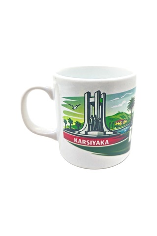 Porselen Kupa Bardak İzmir Ve İlçeleri Temalı Beyaz8
