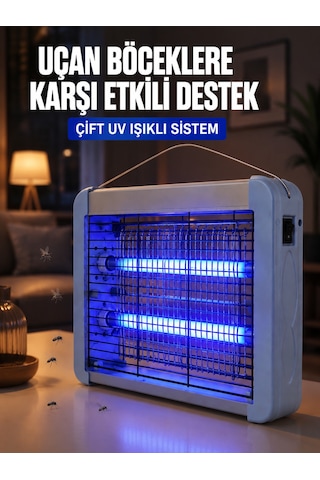 Çift Uv Işıklı Elektrikli Sinek Öldürücü 12w Asılabilir Uçan Böcek Lambası - Lisinya