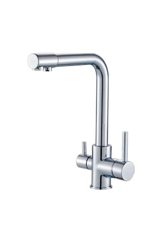 Paslanmaz Pirinç Arıtmalı Krom Eviye Bataryası Gri