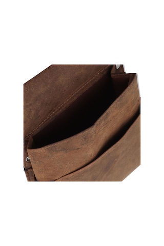 Aclassics 10 Cm Deri Kemer Çantası, Garson Cüzdanı Için Uygun, Kalem Halkalı, 1l Hacim Kahverengi