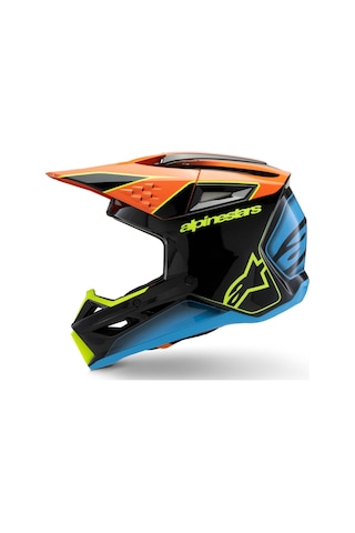 Alpinestars Sm3 Youth Fray Off-Road Çocuk Genç Motosiklet Kaskı Siyah Mavi Oranj