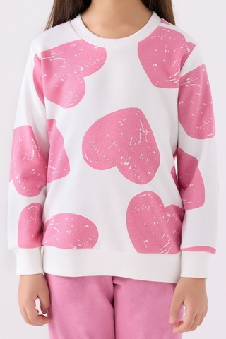 Kız Çocuk Eşofman Takım Krem