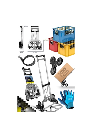 Staxx Merdiven Çıkabilen Koli Yük Paket Taşıma Arabası 80kg