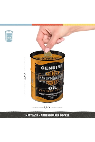 Nostalgic-art Retro Kumbara, 600 Ml, Harley-davidson Genuine Oil Motosikletçiler İçin Hediye Fikri, Orijinal L Genel
