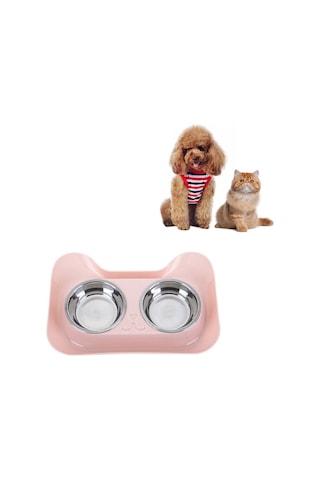 Sones Paslanmaz Çelik Kedi Ve Köpek Çift Kase Sızdırmaz İçme Suyu Hayvan Kasesi