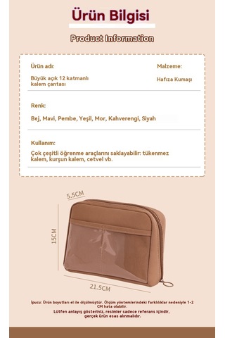 İlkokul Öğrencilerinin Kırtasiye Kutusu Çok Fonksiyonlu Kırtasiye Çantası Kalem Kutusu Yeşil