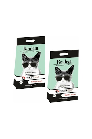 Realcat Marsilya Sabunu Kokulu Topaklaşan Bentonit Kedi Kumu 2 x 10 L
