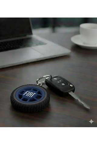 Fiat Uyumlu Özel Tasarım Anahtarlık - Premium Hafif Ve Dayanıklı Mavi