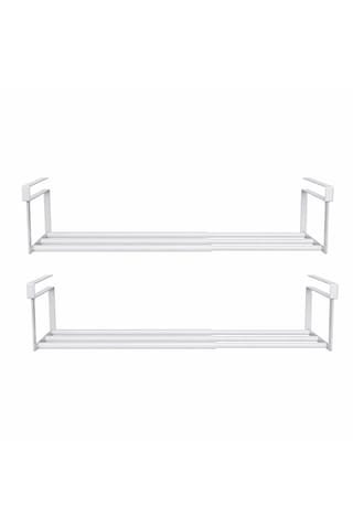 Microcase Dolap İçi Ekstra Alan İçin Metal Ayakkabı Standı 10x20x40-65cm 2 Adet Al5457 Beyaz