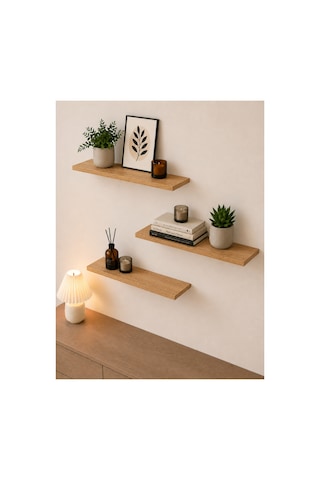 Harmony 3 Raflı Gizli Monte Uçan Raf 50 15 Cm Garden Meşe