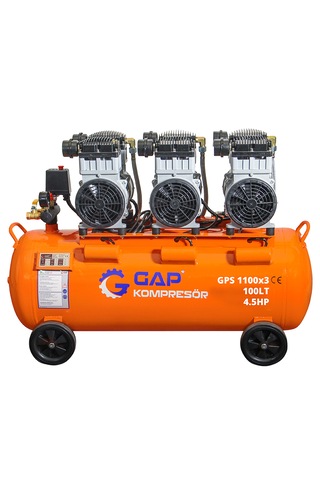 Gap Kompresör Gps 1100x3 Hava Kompresörü Sessiz Ve Yağsız 100 L