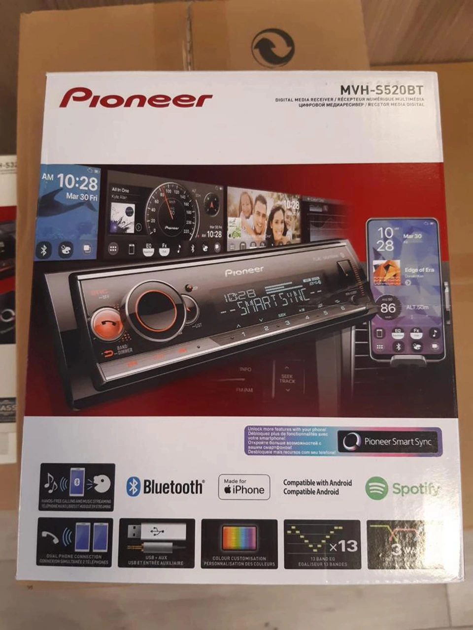 Pioneer Teyp Mvh-s520bt 3 Amfi Çıkışlı , Bluetooth , Usb , Aux Ve Ekstra Bass