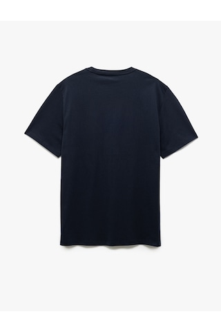 Koton Pamuklu Kısa Kollu Regular Fit Bisiklet Yaka Kolej Baskılı Tişört Lacivert 5sam10264hk Lacivert
