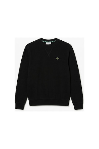 Lacoste Kadın Pike Kumaşlı Bisiklet Yaka Sweatshirt Siyah