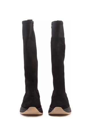 Mocassini Deri  Kadın Çizme 480-1 Siyah Suet