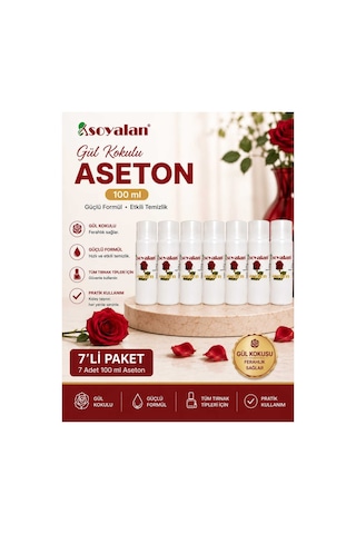 Gül Kokulu Aseton 100 Ml 7'li Hızlı Ve Etkili Oje Temizleyici