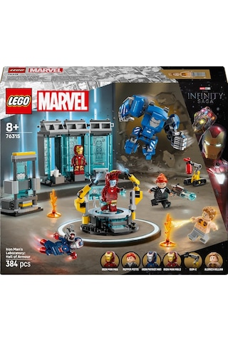LEGO® ǀ Marvel Iron Man’in Laboratuvarı: Zırh Salonu 76315 - 8 Yaş ve Üzeri Çocuklar için Süper Kahraman Minifigürü İçeren Yaratıcı Oyuncak Yapım Seti (384 Parça)