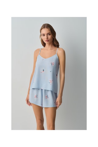 Suwen Bliss Atlet Şort Pijama Takımı Wsh10910022348 Mavi