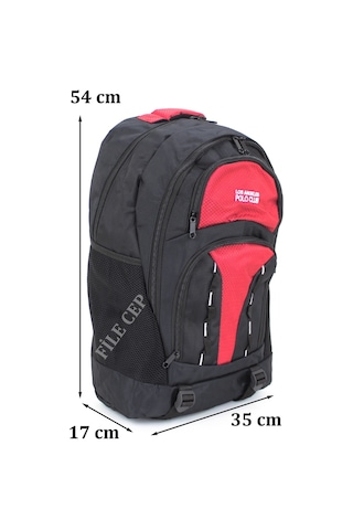 Case Club Polo Club Büyük Boy Sırt Çantası Yarı Dağcı Ve Seyahat Çantası 50 Lt Siyaha Kırmızı