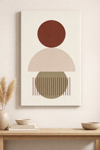 Minimal Geometrik Kanvas Tablo Modern Duvar Dekoru Yatay Tasarım
