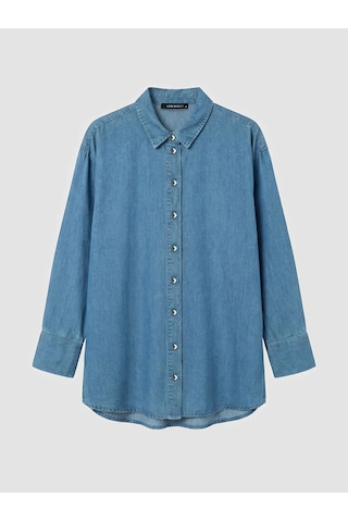 Lc Waikiki İndigo Kadın Jean Gömlek Tunik Indigo