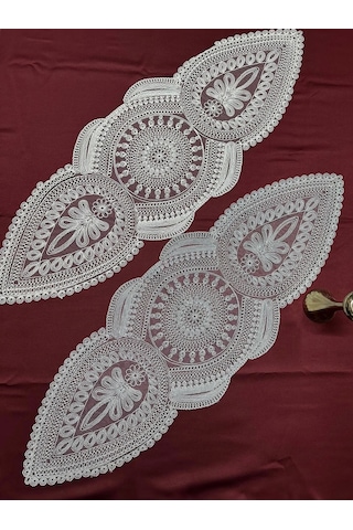 Nivemeshome Ekru İşlemeli Runner Ekru