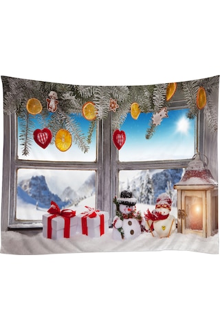 Gajeena Noel Dekoru Polyester Duvar Örtüsü 80x60inc - Su Geçirmez, Renk Kaybı Önleyici, Çok Amaçlı Kullanım Yatak Örtüsü, Perde, Masa Örtüsü DiğER