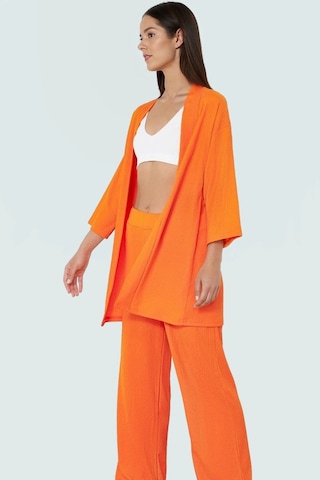 Ersefa Yazlık Kadın Kimono Pantolon Takım Rahat Şık Ve Çok Yönlü Trend T Turuncu