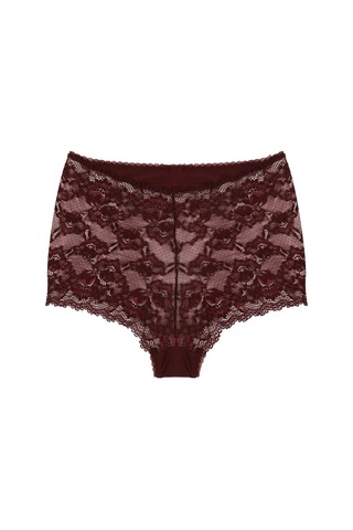 Magic Form 589 Jarse Kumaş Dantelli Şort Külot-bordo Bordo