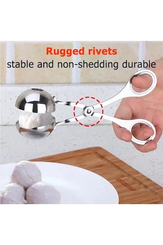 Köfte Makinesi Klip Balık Topu Pirinç Topu Yapma Kalıp Paslanmaz Gümüş