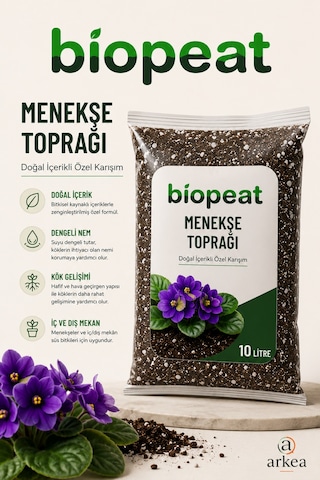 Menekşe Toprağı 10 Litre Hava Geçirgen Özel Karışım Menekşe Ve Salon Bitkileri İçin 1000